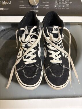 Vans Black & White Checkerboard High-Top Sneakers